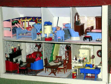 tin dollhouses from 1950's