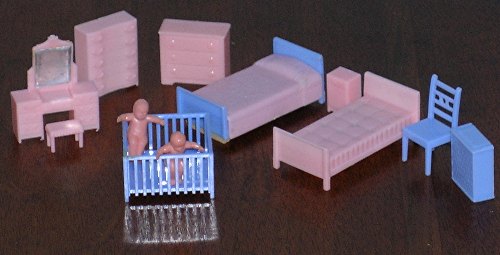 plastic dollhouse furniture 1950's