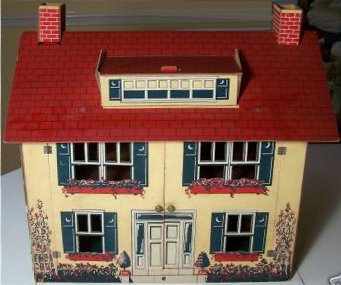 vintage cardboard dollhouse